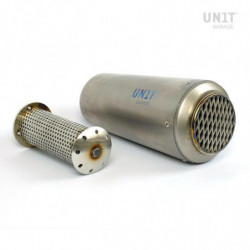 Unit Garage 1:2:1 Titanium Top Muffler with Grille for the 2021–2023 BMW R NineT Scrambler picture 2