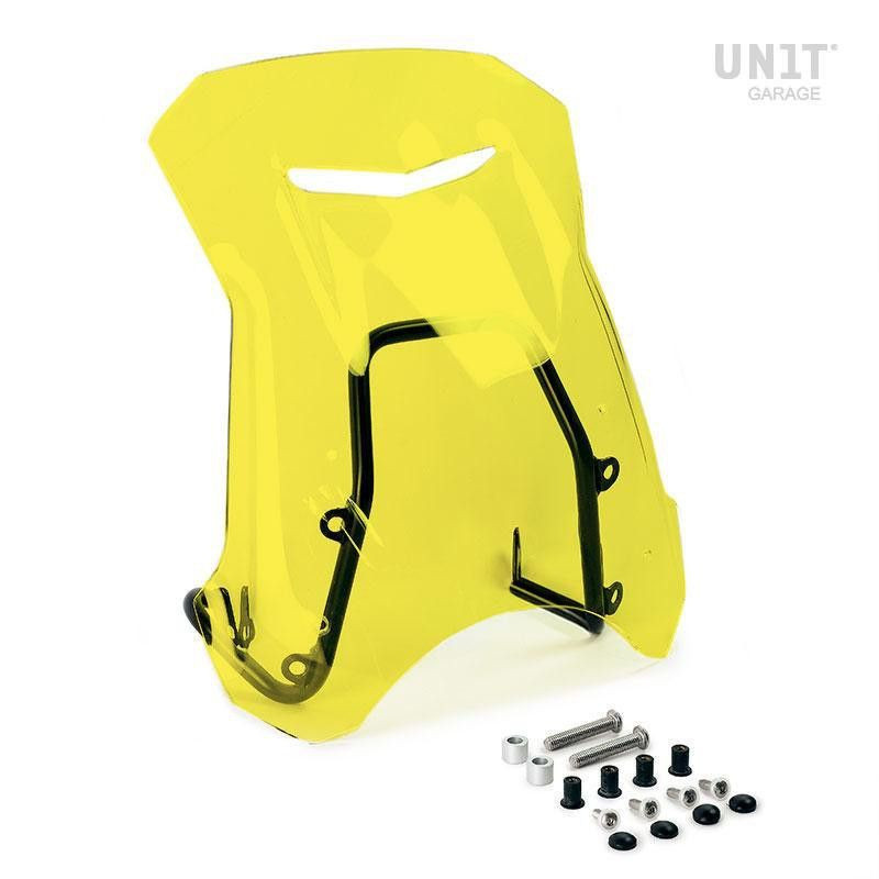 Garage BMW R NineT Scrambler & Pure windscreen and GPS unit holder - yellow