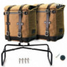 Set of 2 beige/brown Scram panniers + double Unit Garage stand - 22-30 liters picture 1