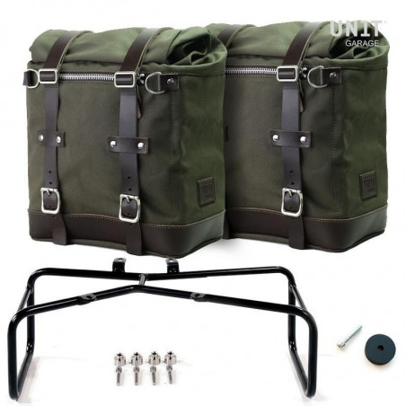 Set of 2 Scram 22-30L side panniers + double Unit Garage support picture 1