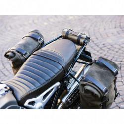 Waxed Moss Grey suede side pannier + double subframe Unit Garage BMW R NineT picture 3