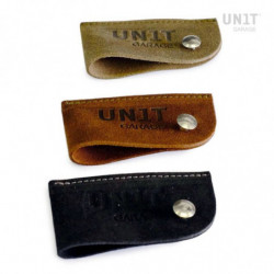 Moss Grey leather key case Unit Garage