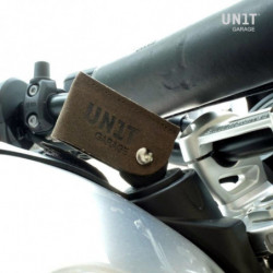 Moss Grey leather key case Unit Garage