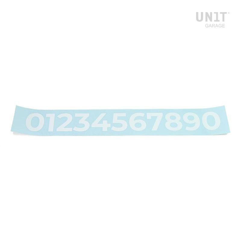 Autocollant numéro Unit Garage - blanc