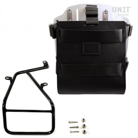 Silver aluminium bag holder Unit Garage BMW R NineT - black picture 1