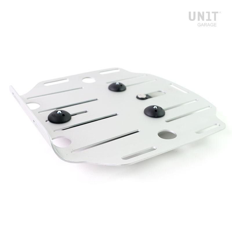 Aluminium bag holder with quick-release clip - silver