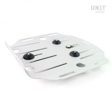 Aluminium bag holder with quick-release clip - silver