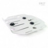 Aluminium bag holder with quick-release clip - silver