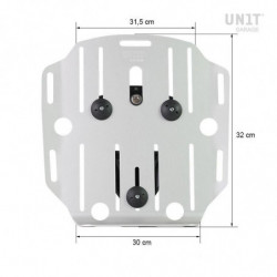 Aluminium bag holder with quick-release clip - silver