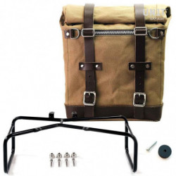Set of beige Scram panniers + BMW R NineT Garage Unit holder - 22/33 liters