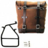 Unit Garage Colorado Brown leather pannier set + right-hand bracket BMW R NineT - 22-30L picture 1