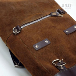 Unit Garage Colorado Brown leather pannier set + right-hand bracket BMW R NineT - 22-30L picture 3