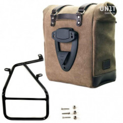Unit Garage Moss Grey leather pannier set + right-hand bracket BMW R NineT - 22-30L image 2