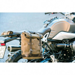 Unit Garage Moss Grey leather pannier set + right-hand bracket BMW R NineT - 22-30L image 3