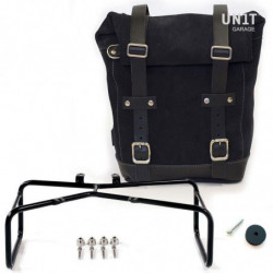 Set sacoche cuir fendu Jet Black + support Unit Garage BMW R NineT - 22/30 litres image 1
