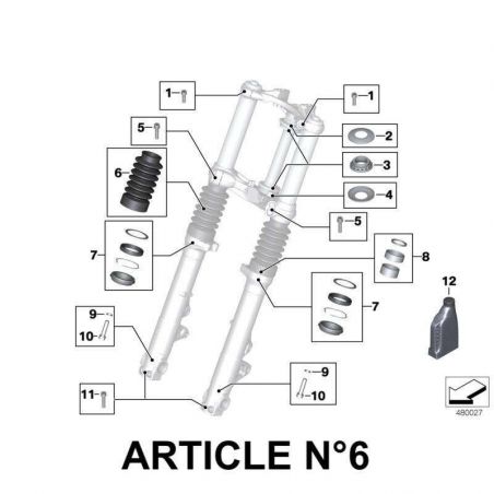 Soufflet de fourche origine NineT Scrambler et Urban GS (unitaire)