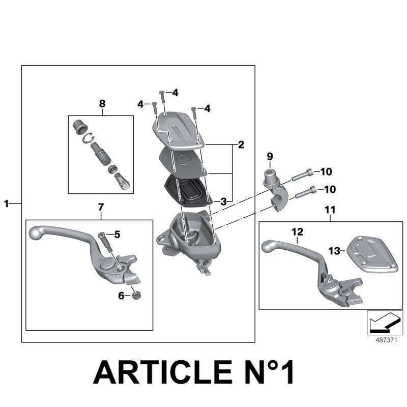 Genuine BMW R NineT brake master cylinder + lever image 2