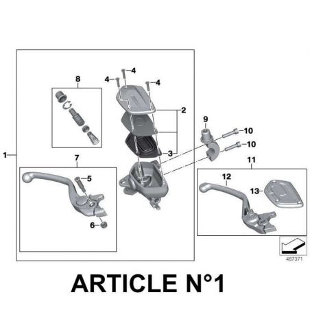 Genuine BMW R NineT brake master cylinder + lever image 2