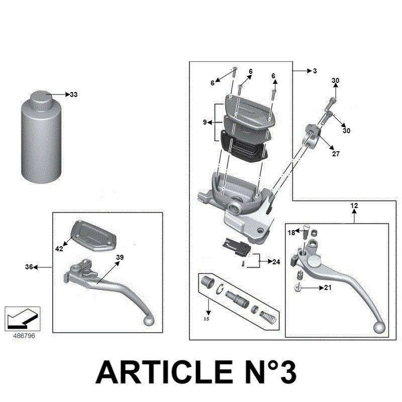 Genuine BMW R NineT master cylinder + clutch lever image 1