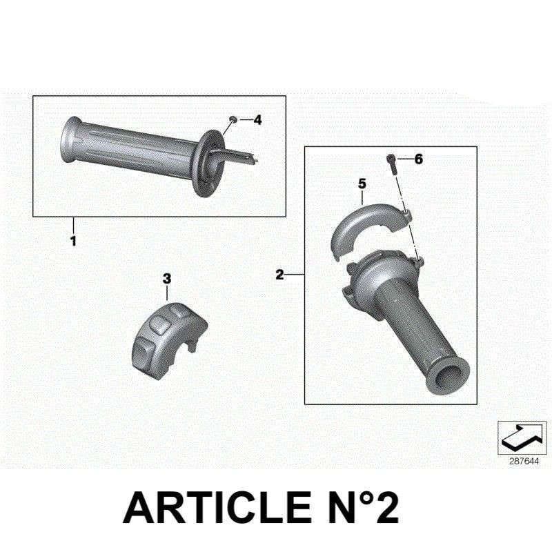 Black BMW R NineT heated right handle image 1
