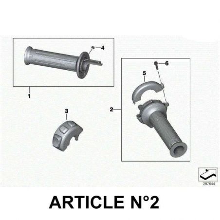 Black BMW R NineT heated right handle image 1