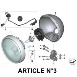 Cuvelage de phare noir d'origine BMW R NineT image 1