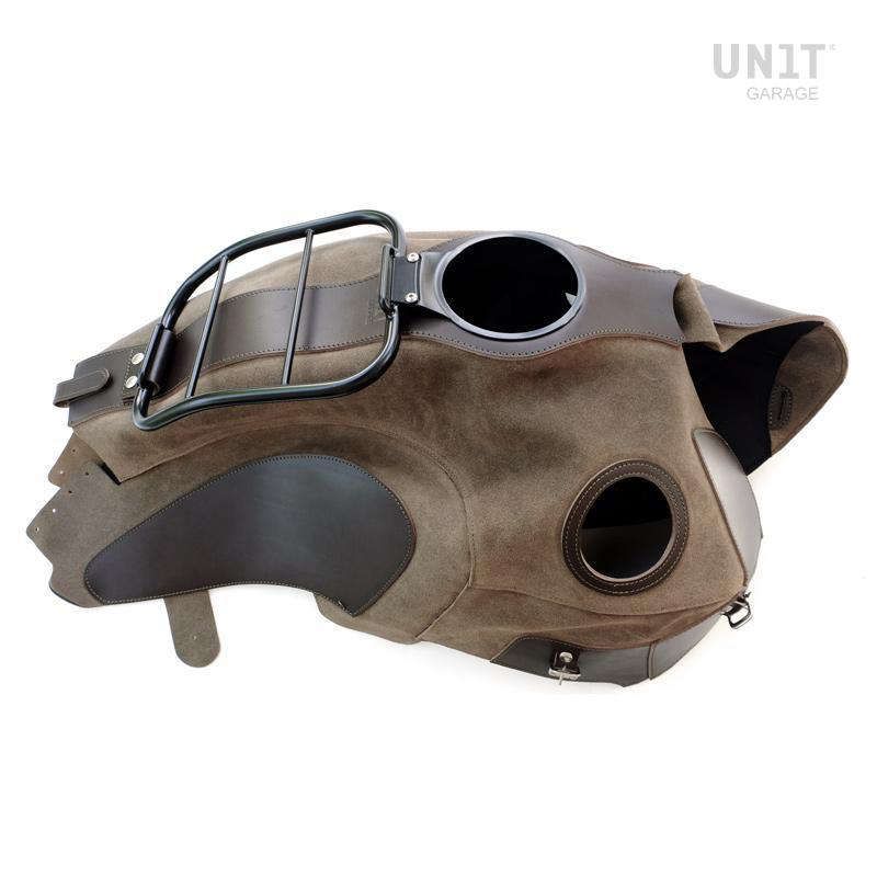 Unit Garage suede tank cover + luggage rack - Moss Grey picture 1