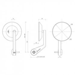 Rizoma Eccentrico handlebar mounted mirror BMW R NineT - black picture 6