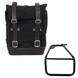 Black/brown canvas bag + left bracket Unit Garage BMW R12 NineT picture 1