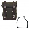 Green/brown canvas bag + left bracket Unit Garage BMW R12 NineT picture 1