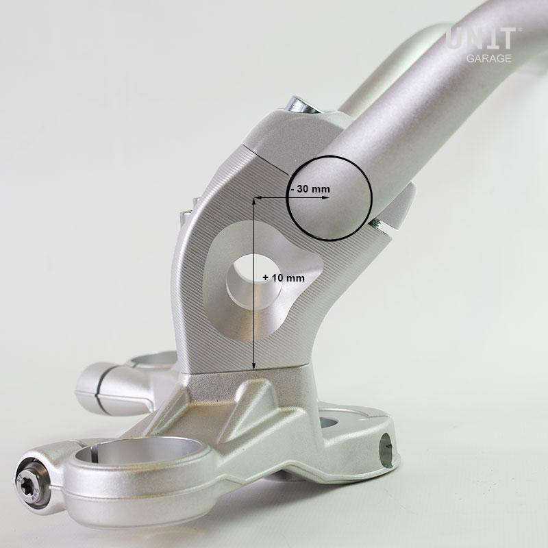 Rehausseur De Guidon Pour BMW R Nine T (2014-2023) - Hauteur +30mm, Recul +25mm - Argent Ou Noir - Améliore Le Confort - 8