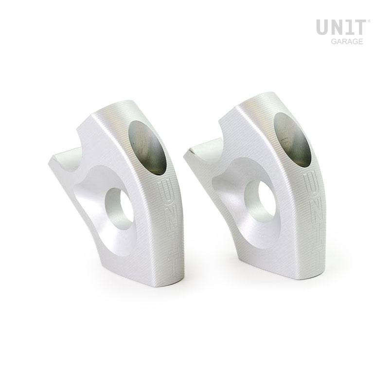 Rehausseur De Guidon Pour BMW R Nine T (2014-2023) - Argent, Hausse 30 Mm, Recul 25 Mm, Installation Facile