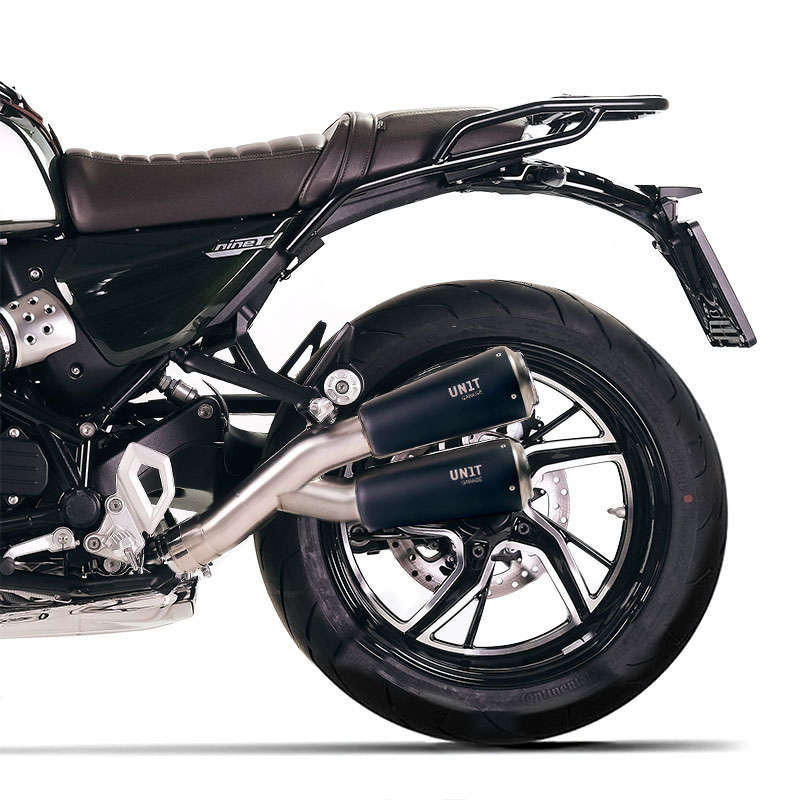 Unit Garage double low exhaust BMW R12 & R12 NineT - stainless steel/black picture 1