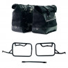 Pair of split leather panniers Cult Jet Black + frames Unit Garage BMW R12 NineT - 40/50 liters picture 1