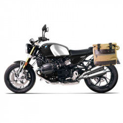 Paire de sacoches toile Cult beige/marron + cadres Unit Garage BMW R12 NineT - 40/50 litres image 3