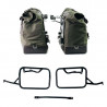Pair of green/brown Cult canvas panniers + frames Garage BMW R12 NineT - 40/50 liters picture 2