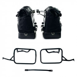 Paire de sacoches toile Cult noir/noir + cadres Unit Garage BMW R12 NineT - 40/50 litres image 2