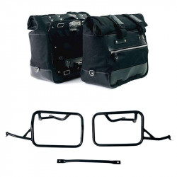 Paire de sacoches toile Cult noir/noir + cadres Unit Garage BMW R12 NineT - 40/50 litres image 1