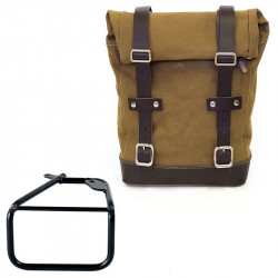 Beige canvas bag + right bracket Unit Garage BMW R12 NineT