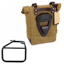 Beige canvas bag + right bracket Unit Garage BMW R12 NineT