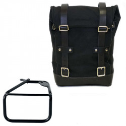 Black/black canvas bag + right bracket Unit Garage BMW R12 NineT - 10/14 liters picture 1