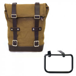 Beige canvas bag + left bracket Unit Garage BMW R12 GS - 10/14 liters picture 1