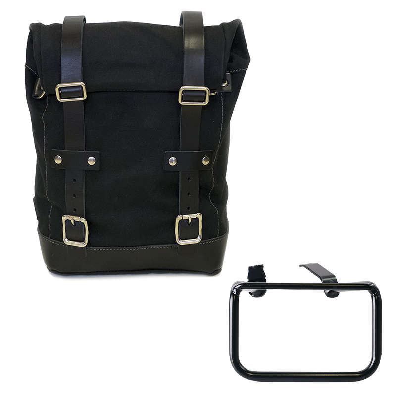 Black/black canvas bag + left bracket Unit Garage BMW R12 GS - 10/14 liters picture 1 Black/black canvas bag + left bracket Unit Garage BMW R12 GS - 10/14 liters picture 1