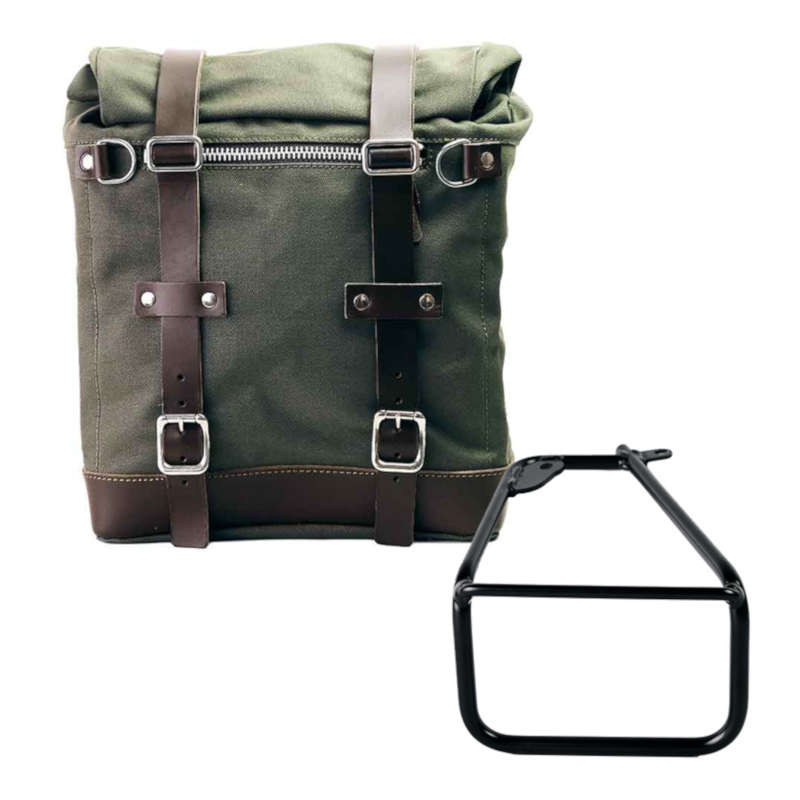 Unit Garage Set green Scram panniers + left-hand bracket BMW R12 NineT - 22/30 liters picture 1