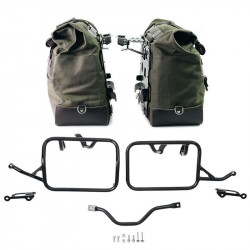 Set green/brown Cult canvas panniers + frames Unit Garage BMW R12 GS - 40/50 liters picture 2