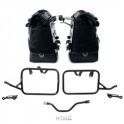 Set black/black Cult canvas panniers + frames Unit Garage BMW R12 GS - 40/50 liters picture 2