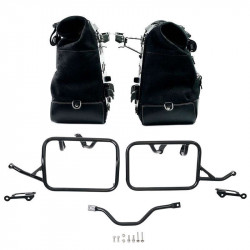 Set split leather panniers Cult Jet Black + frames Unit Garage BMW R12 GS - 40/50 liters picture 2