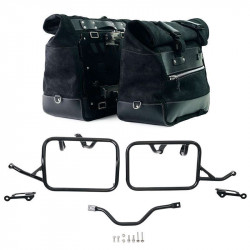 Set split leather panniers Cult Jet Black + frames Unit Garage BMW R12 GS - 40/50 liters picture 1